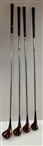 Set of Four Palmer Peerless Chattanooga Densitized Persimmon Wood Golf Clubs