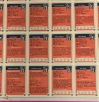 Multi Signed 1982 Donruss PGA Tour Golf Trading Card Uncut Sheet JSA ALOA