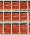1983 Miller Press PGA Tour Uncut Card Sheet - Payne Stewart Rookie