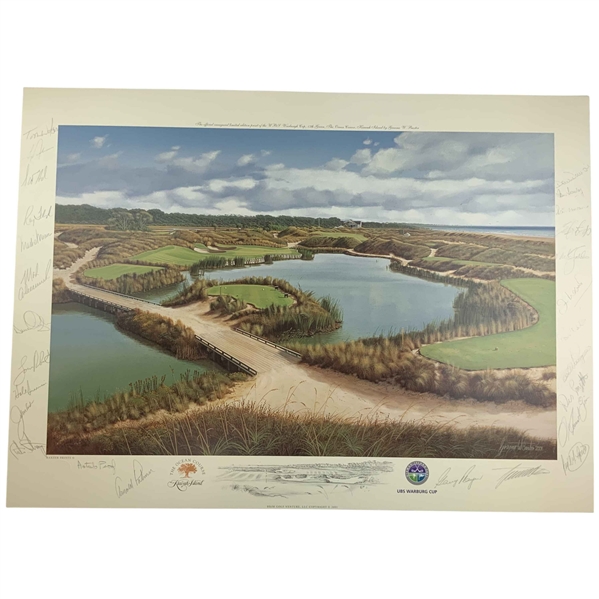 Palmer, Watson, Player, Floyd & More Signed Graeme W. Baxter 2001 UBS Warburg Cup Kiawah Island Artist Proof Golf Print JSA ALOA