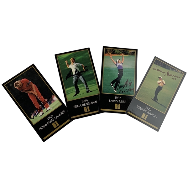 Langer, Crenshaw, Mize & Aaron Signed GSV Masters Collection Cards JSA ALOA
