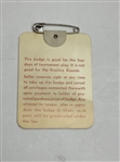 1981 Masters Tournament SERIES Badge #20318 - Tom Watson 2nd Masters Win