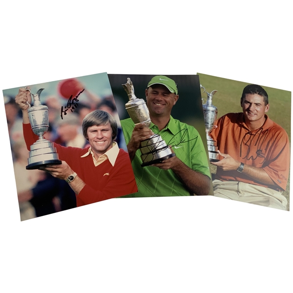 Rogers, Cink & Curtis Signed Claret Jug Photos JSA ALOA