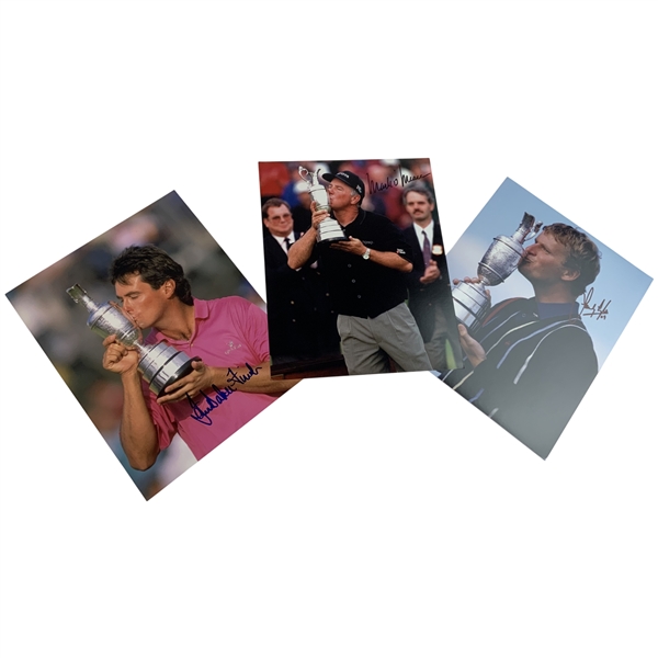 Baker Finch, OMeara & Lyle Signed Claret Jug Photos JSA ALOA