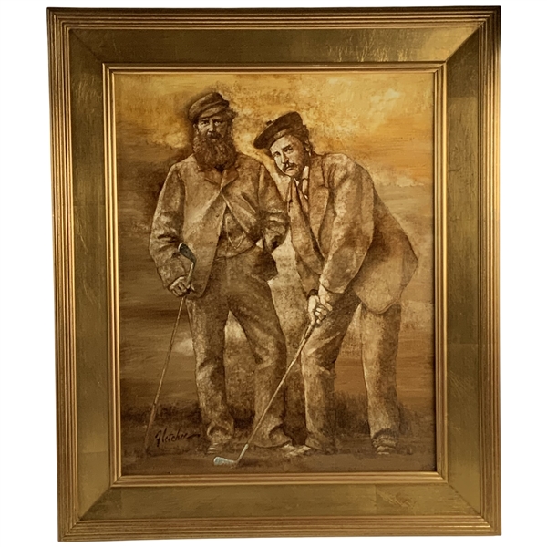 Original Old Tom & Young Tom Morris Oil Painting on Linen by Artist Robert Fletcher