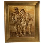 Original Old Tom & Young Tom Morris Oil Painting on Linen by Artist Robert Fletcher
