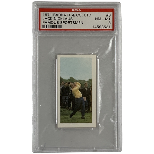 1971 Barratt & Co Ltd Jack Nicklaus Famous Sportsmen Rookie Card PSA 8 NM-MT