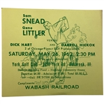 Sam Snead and Gene Littler Golf Benefit Match Flyer. Wabash Railroad, 1962.