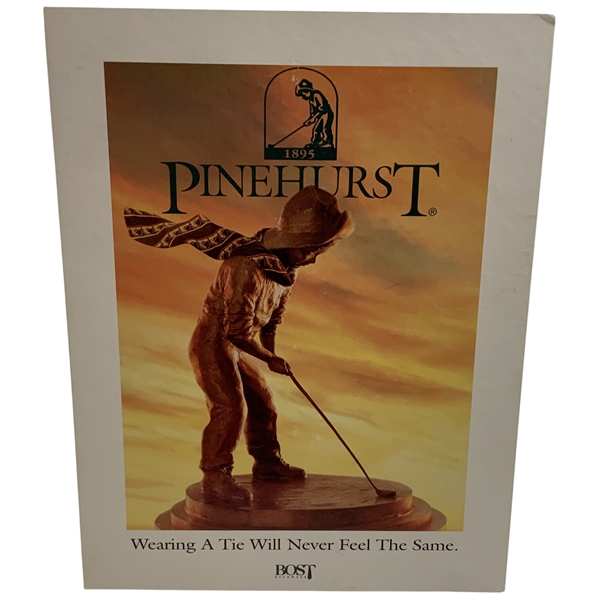 Vintage Pinehurst Resort and Bost Neckwear Putter Boy Cardboard Easel Display Sign