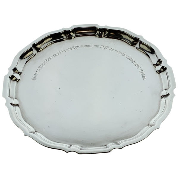 1938 Quaker Ridge Golf Club Sterling Award Trophy Tray