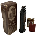Group of Three Golf Themed Lighters w/ Original Box for Golf Bag Example