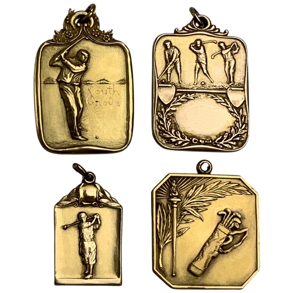 Group of 4 Gold Filled Golf Medals