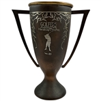 1910’s Golfer’s Magazine Sterling on Bronze Dual Handled Trophy by Heintz Metal Art Shop