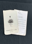 Champion Edoardo Molinari Signed Tournament Used 2005 US Amateur at Merion Caddie Bib w/ Badge & Yardage Guide From Caddie JSA ALOA