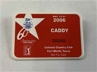 2006 Bank of America Colonial Tournament-Used Caddy Bib, ID & Yardage Book for Edoardo Molinari