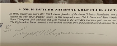  Butler National Golf Club No. 18 Ltd Ed Print 84/300 w/ Evans Jr., Nicklaus, Watson & Verplank Facsimilie Signatures
