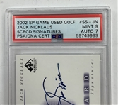 Jack Nicklaus Signed 2002 Upper Deck SP Game Used Scorecard Signatures Card PSA 9 Auto 7 - Just 66 Made!