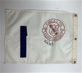 Andy North Signed 1985 US Open at Oakland Hills Hole 1 Stitched Flag JSA ALOA