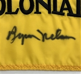 Byron Nelson Signed Colonial Country Club Yellow Golf Pin Flag JSA ALOA