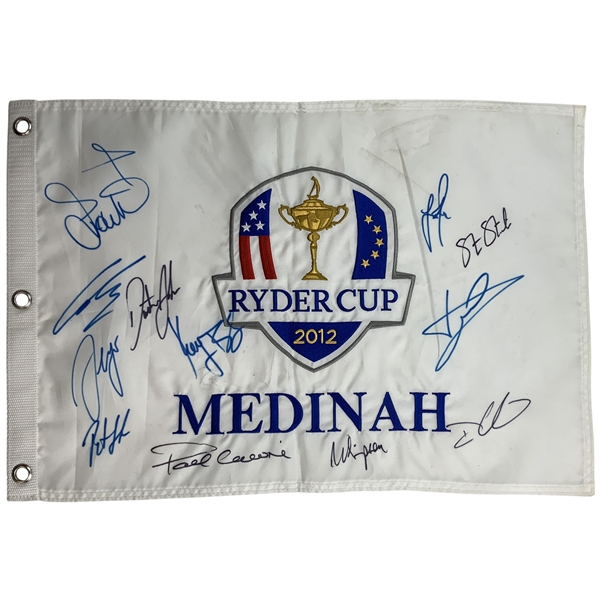 2012 Ryder Cup Medinah Multi-Signed Golf Flag JSA ALOA