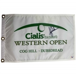 Tiger Woods Signed Cialis Western Open Golf Pin Flag - 2-Time Winner PSA/DNA FULL