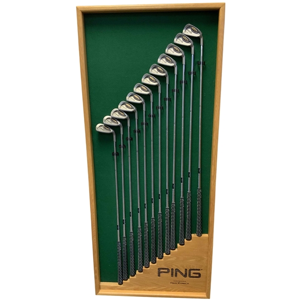 PING i3 Blade Iron Set in Dan Kubica Custom Wooden Presentation w/ Prototype Cavity Inserts Used in Production From Engineer That Produced Them 