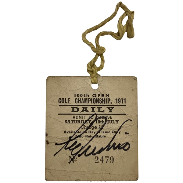 Lee Trevino Signed 1971 Open Championship (100th) at Royal Birkdale Saturday Ticket JSA ALOA