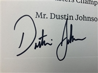 Dustin Johnson Signed 2020 Fall Masters Dinner Menu - Night of Victory JSA ALOA
