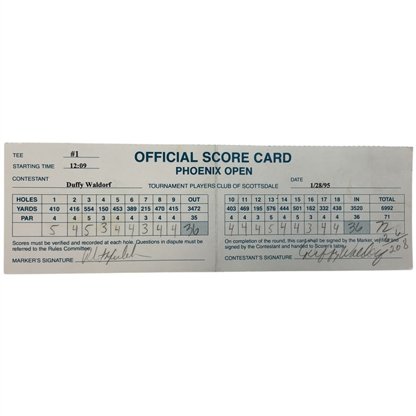 Phil Mickelson Signed 1995 Phoenix Open Official Scorecard 