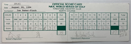 Mize, Baker Finch, Floyd & Seven Others Signed World Series & Energizer Senior Official Scorecards
