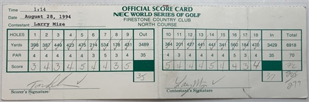 Mize, Baker Finch, Floyd & Seven Others Signed World Series & Energizer Senior Official Scorecards