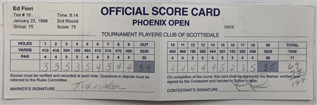 Leonard, Duval, Fiori & Five Others Signed 1995-1999 Phoenix Open Official Scorecards