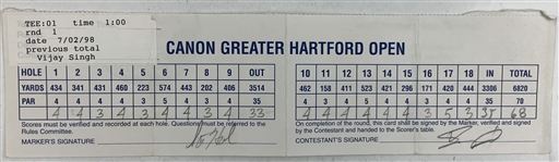 Singh, Crenshaw, O'Meara & Seven Others Signed Greater Hartford, Phoenix Open, Tour Champ & Templeton Shark Official Scorecards