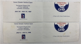 Irwin, Wadkins, Azinger & Seven Others Signed Greater Hartford Open & Energizer Senior Championship Official Scorecards