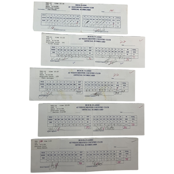 Singh, Furyk, Azinger & Seven Others Signed 1995-1998 Official Scorecards