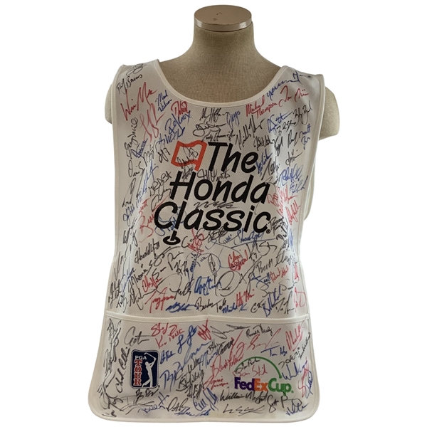 Rory, Hideki, Phil & Field Signed The Honda Classic Tournament Issued Golf Caddie Bib JSA ALOA
