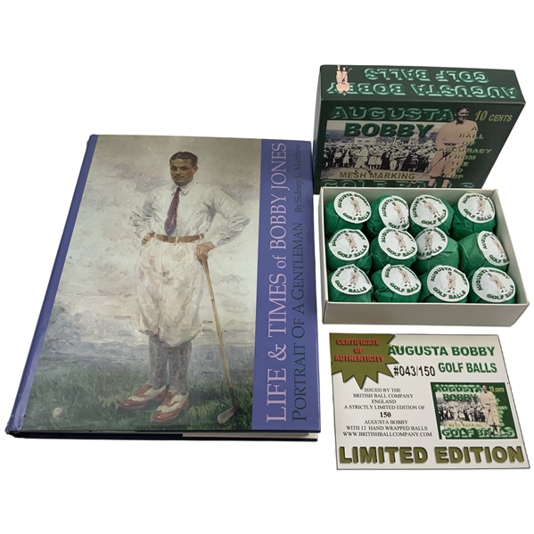 Bobby Jones Limited Edition Commemorative Golf Set with Biography and Hand Wrapped Golf Balls