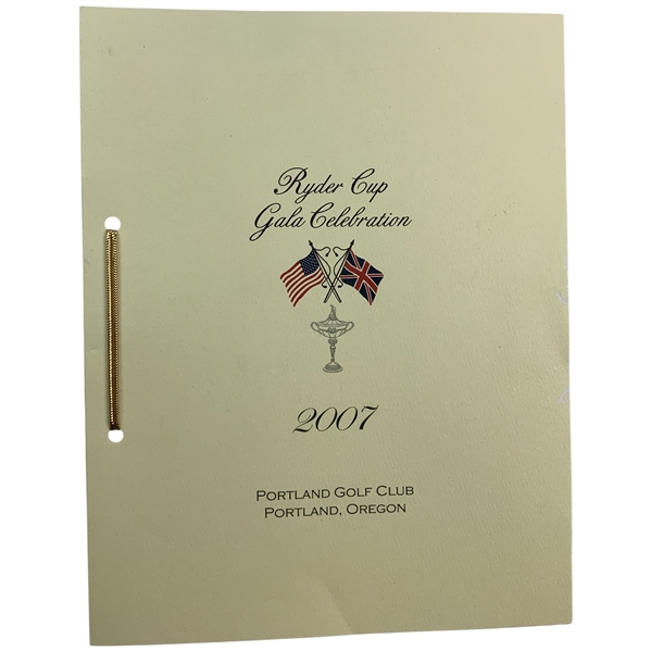 2007 Ryder Cup Gala 60th Anniversary Celebration Program & Menu at Portland Golf Club