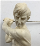 Mid 20th Century Italian Artist Amilcare Santini Marble Golfer Sculpture on Base