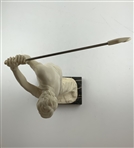 Mid 20th Century Italian Artist Amilcare Santini Marble Golfer Sculpture on Base