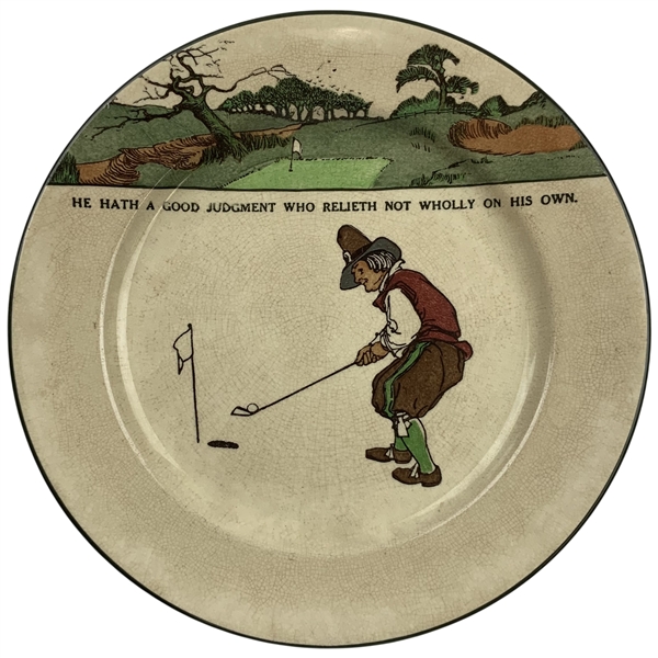 Vintage Royal Doulton Chas. Crombie Earthenware Golfing Series Plate Pattern