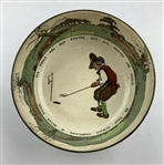 Vintage Royal Doulton Chas. Crombie Golfers Series Ware Earthenware Bowl