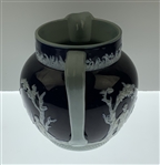 1899 Copeland Cobalt Blue and Celadon Golfing Theme Sprigged Ware Pitcher 