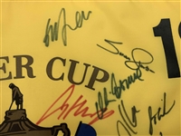 US & Europe 26x Signed 2008 Ryder Cup at Valhalla Flag w/ Flags JSA ALOA