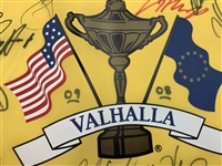 US & Europe 26x Signed 2008 Ryder Cup at Valhalla Flag w/ Flags JSA ALOA