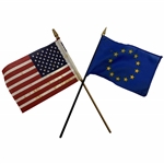 US & Europe 26x Signed 2008 Ryder Cup at Valhalla Flag w/ Flags JSA ALOA