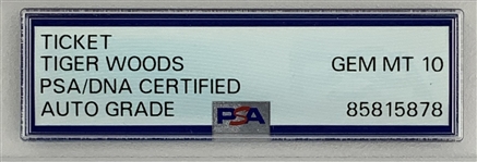Tiger Woods Time-Period Signed 1995 US Amateur Season Grounds Ticket Book PSA/DNA Gem Mint 10 - Pop 1!