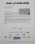 Champ Tiger Woods' Signed 2005 The Lodge Torrey Pines Guest Registration Under Alias Buick Invitational PSA DNA