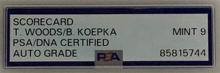 Tiger Woods' Actual 2013 PGA Championship w/ Brooks Koepka Marker Official Signed Scorecard - PSA/DNA Mint