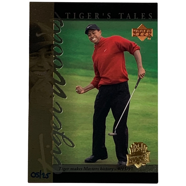 2026 Upper Deck Buyback 5/25 Tigers Tales Tiger Woods 1997 Masters Hand Numbered Card